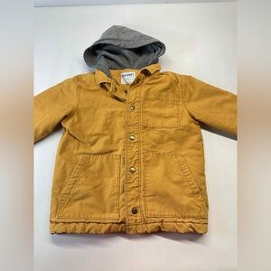 Old Navy Yellow and Gray Jean Jacket with Integrated Hood